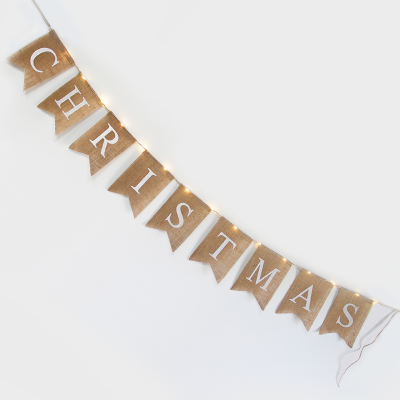 Φωτεινή Γιρλάντα "Hessian X-Mas Flag" 15LED X05151117